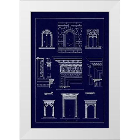 Windows and Doorways of the Renaissance (Blueprint) White Modern Wood Framed Art Print by Buhlmann, J.