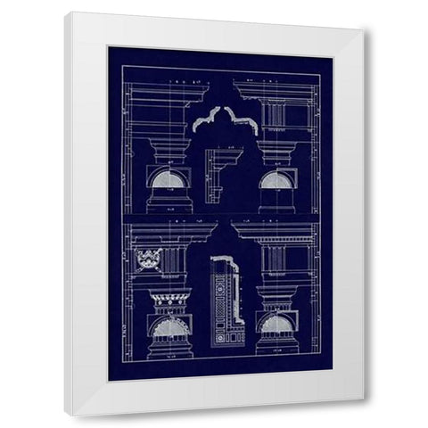 Doric and Tuscan Orders (Blueprint) White Modern Wood Framed Art Print by Buhlmann, J.