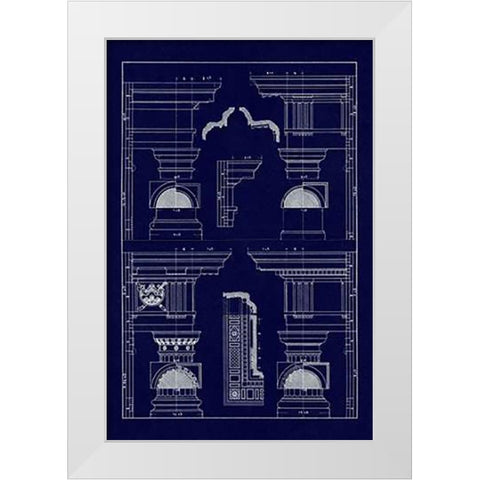 Doric and Tuscan Orders (Blueprint) White Modern Wood Framed Art Print by Buhlmann, J.