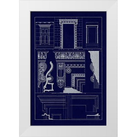 Doorways and Windows (Blueprint) White Modern Wood Framed Art Print by Buhlmann, J.