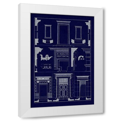 Doorways (Blueprint) White Modern Wood Framed Art Print by Buhlmann, J.