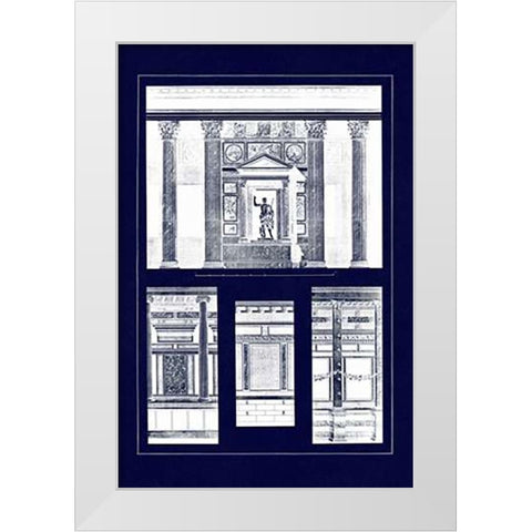 Wall Facing with Marble (Blueprint) White Modern Wood Framed Art Print by Buhlmann, J.