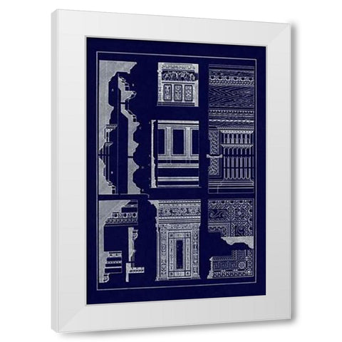 Wall Facing with Wood Paneling (Blueprint) White Modern Wood Framed Art Print by Buhlmann, J.