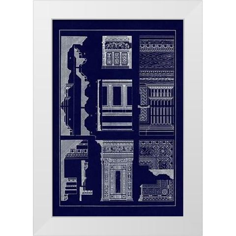 Wall Facing with Wood Paneling (Blueprint) White Modern Wood Framed Art Print by Buhlmann, J.