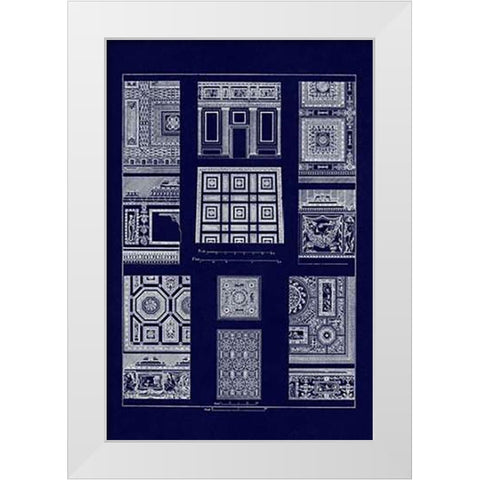 Ceilings with Bays (Blueprint) White Modern Wood Framed Art Print by Buhlmann, J.