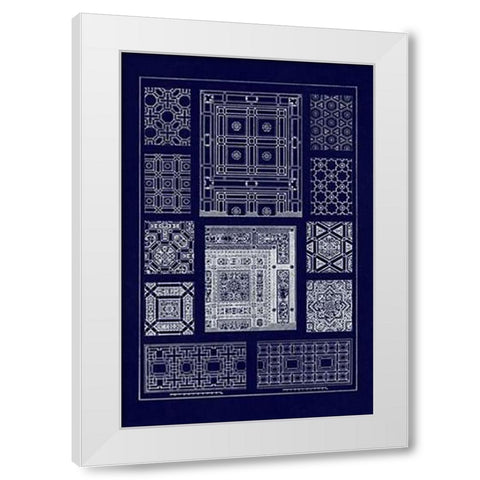 Ceilings with Bays and Mouldings (Blueprint) White Modern Wood Framed Art Print by Buhlmann, J.