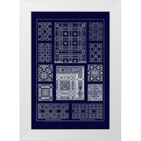 Ceilings with Bays and Mouldings (Blueprint) White Modern Wood Framed Art Print by Buhlmann, J.