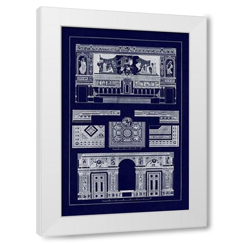 Decoration of Large Halls, PolyMuseumome (Blueprint) White Modern Wood Framed Art Print by Buhlmann, J.