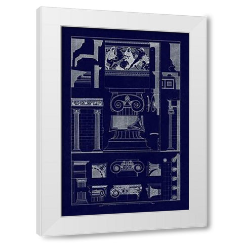 Ionic Orders and Capitals, PolyMuseumome (Blueprint) White Modern Wood Framed Art Print by Buhlmann, J.