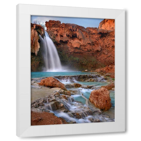 Havasu Falls, Grand Canyon, Arizona White Modern Wood Framed Art Print by Fitzharris, Tim