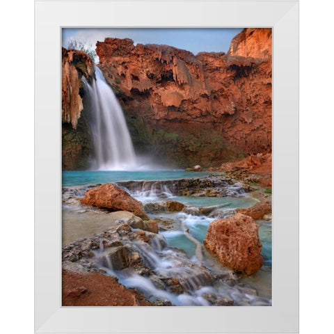 Havasu Falls, Grand Canyon, Arizona White Modern Wood Framed Art Print by Fitzharris, Tim