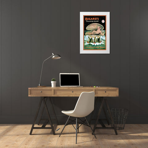 Magicians: Hugards Fascinating Illusion: The Birth of the Sea Nymph White Modern Wood Framed Art Print by Printing, Day