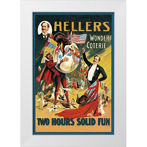 Magicians: Hellers Wonder Coterie White Modern Wood Framed Art Print by Friedlander, Adolph