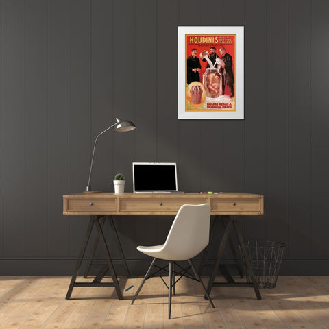 Magicians: Houdinis Death-Defying Mystery White Modern Wood Framed Art Print by Unknown