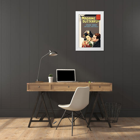 Vintage Film Posters: Madame Butterfly White Modern Wood Framed Art Print by Unknown
