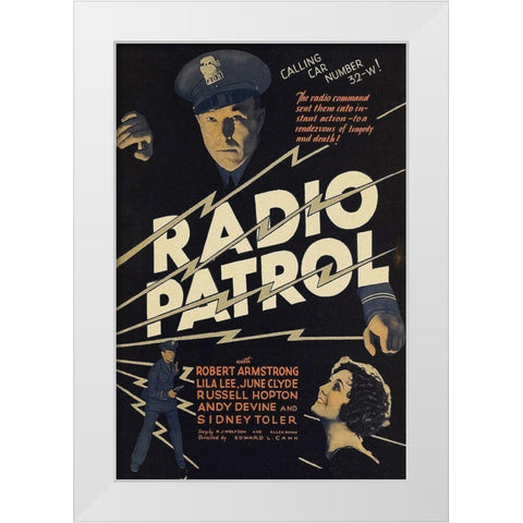 Vintage Film Posters: Radio Patrol White Modern Wood Framed Art Print by Unknown