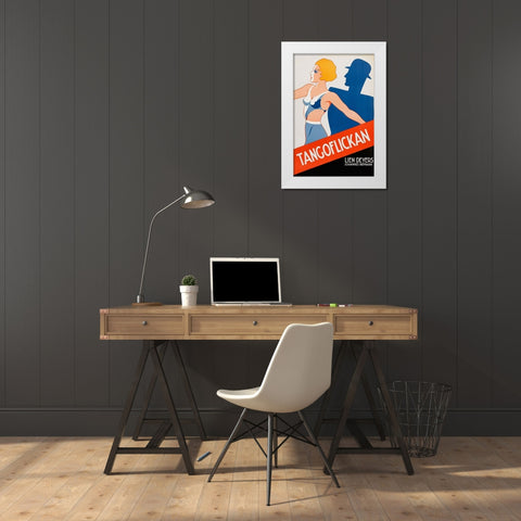 Vintage Film Posters: Tango Movies Tangoflickan White Modern Wood Framed Art Print by Unknown