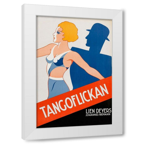 Vintage Film Posters: Tango Movies Tangoflickan White Modern Wood Framed Art Print by Unknown