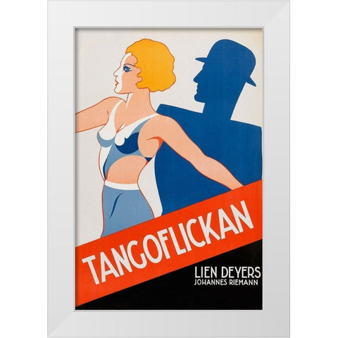 Vintage Film Posters: Tango Movies Tangoflickan White Modern Wood Framed Art Print by Unknown