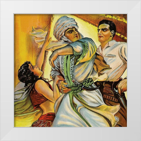 Vintage Film Posters: Love in the Desert Okens Ros - Detail White Modern Wood Framed Art Print by Unknown