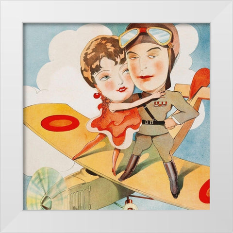 Vintage Film Posters: Cock of the Air - Detail White Modern Wood Framed Art Print by Unknown