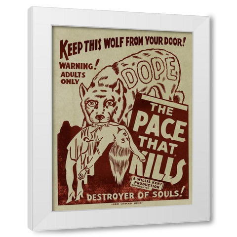Vintage Vices: Dope: The Pace That Kills White Modern Wood Framed Art Print by Vintage Vices