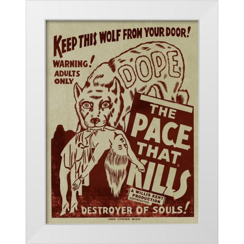 Vintage Vices: Dope: The Pace That Kills White Modern Wood Framed Art Print by Vintage Vices