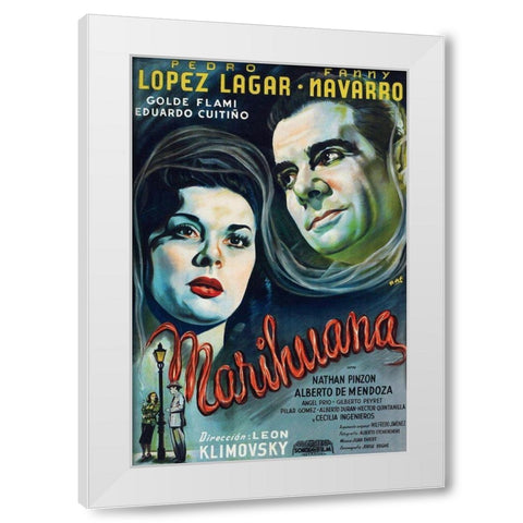Vintage Vices: Marihuana White Modern Wood Framed Art Print by Vintage Vices