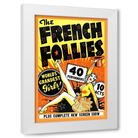 Vintage Vices: French Follies White Modern Wood Framed Art Print by Vintage Vices