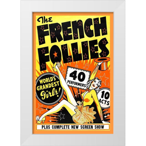 Vintage Vices: French Follies White Modern Wood Framed Art Print by Vintage Vices