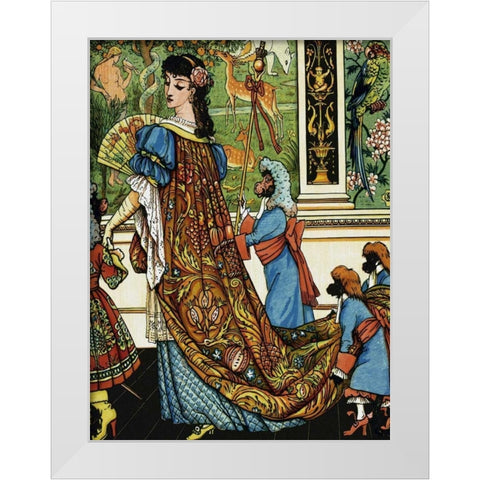 Beauty and the Beast - Beauty White Modern Wood Framed Art Print by Crane, Walter