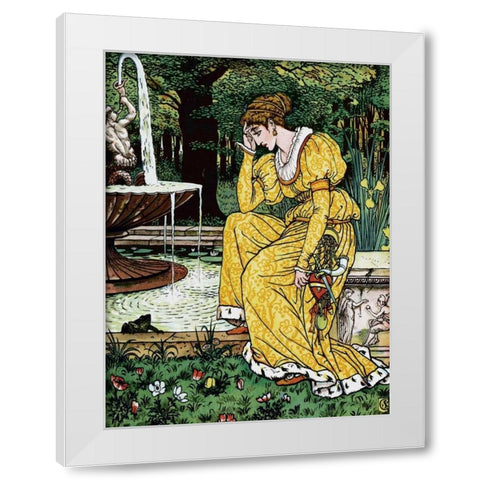 Frog Prince - In Yellow White Modern Wood Framed Art Print by Crane, Walter