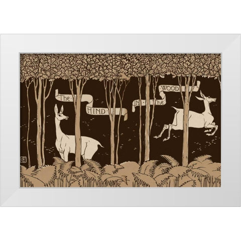 Hind in the Wood Title Page White Modern Wood Framed Art Print by Crane, Walter