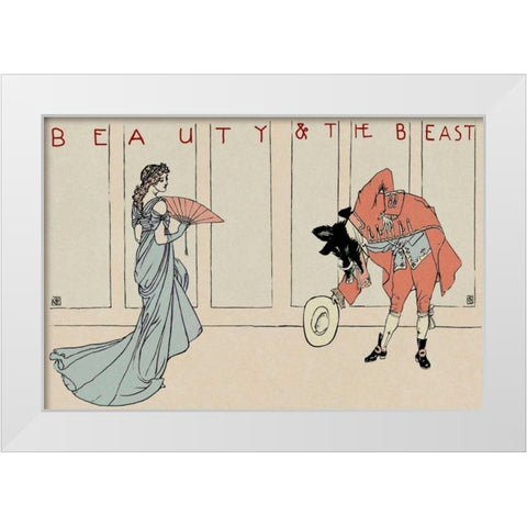 Beauty and the Beast - The Bow White Modern Wood Framed Art Print by Crane, Walter
