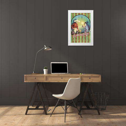 Vintage Westerns: Fighting Edge White Modern Wood Framed Art Print by Unknown
