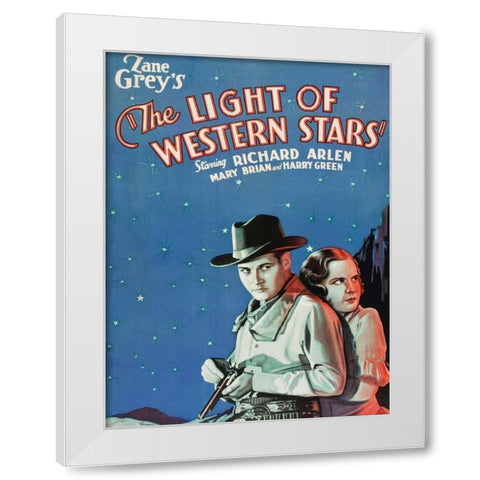 Vintage Westerns: Light of the Western Stars White Modern Wood Framed Art Print by Unknown