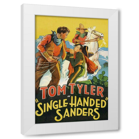 Vintage Westerns: Single Handed Sanders White Modern Wood Framed Art Print by Unknown