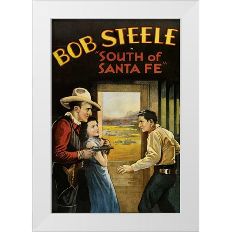 Vintage Westerns: South of Santa Fe White Modern Wood Framed Art Print by Unknown