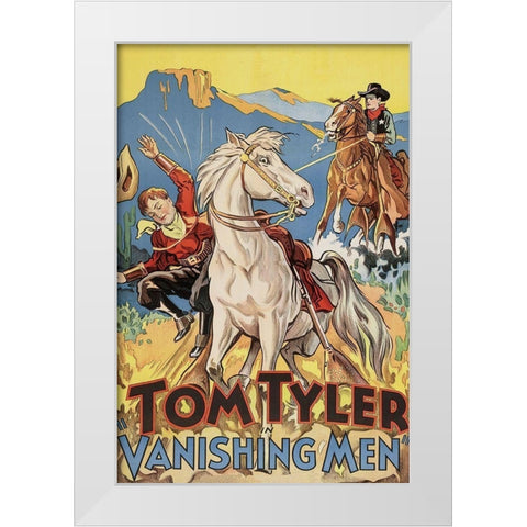 Vintage Westerns: Vanishing men White Modern Wood Framed Art Print by Unknown