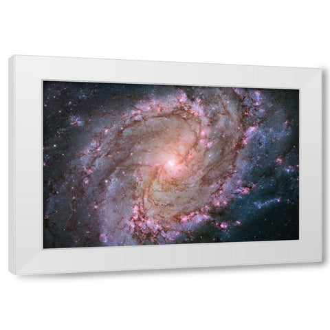 M83 - Spiral Galaxy White Modern Wood Framed Art Print by NASA