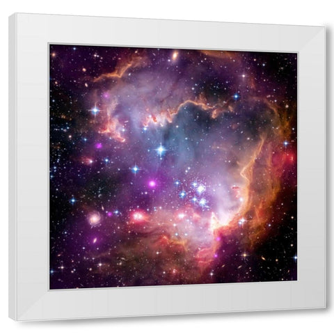 Under the Wing of the Small Magellanic Cloud White Modern Wood Framed Art Print by NASA