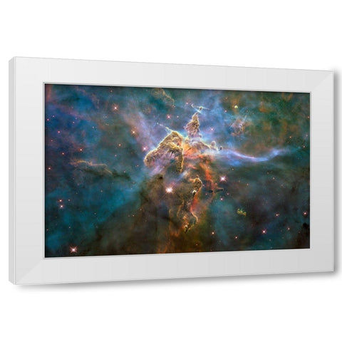 Mystic Mountain in the Carina Nebula White Modern Wood Framed Art Print by NASA