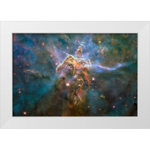 Mystic Mountain in the Carina Nebula White Modern Wood Framed Art Print by NASA