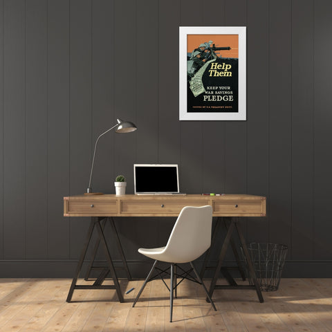 WWI: Help Them White Modern Wood Framed Art Print by Unknown