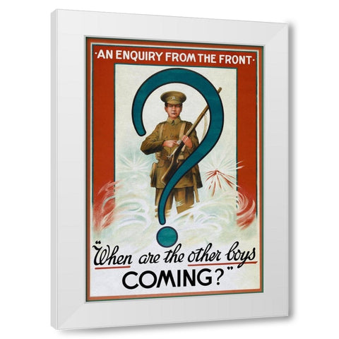 WWI: Enquiry from the Front White Modern Wood Framed Art Print by Unknown
