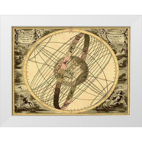 Maps of the Heavens: Solis Cir TerraMaps White Modern Wood Framed Art Print by Cellarius, Andreas