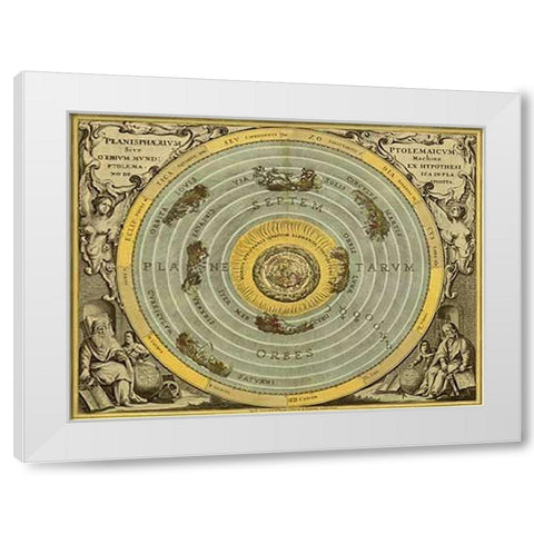 Maps of the Heavens: Planisphaerium Ptolemaicum White Modern Wood Framed Art Print by Cellarius, Andreas