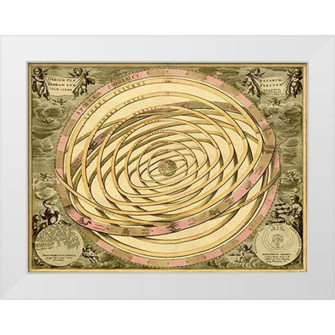 Maps of the Heavens: Orbium PlanenaMaps White Modern Wood Framed Art Print by Cellarius, Andreas