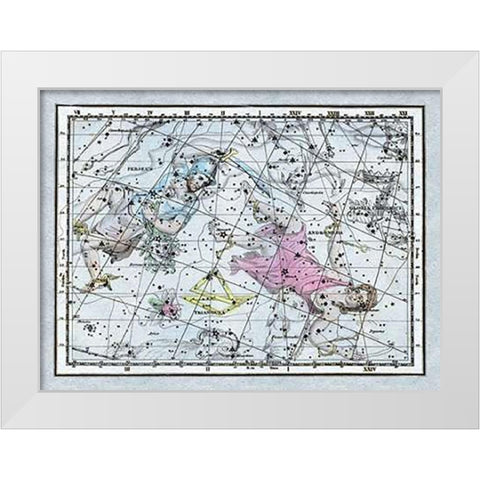 Maps of the Heavens: Andromeda and Perseus White Modern Wood Framed Art Print by Jamieson, Alexander