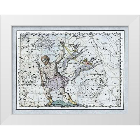Maps of the Heavens: Bootes the Hunter and His Hounds White Modern Wood Framed Art Print by Jamieson, Alexander